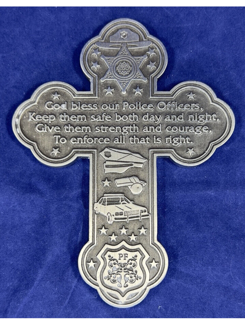 Decorative Police Officers Blessing Cross Wall Plaque